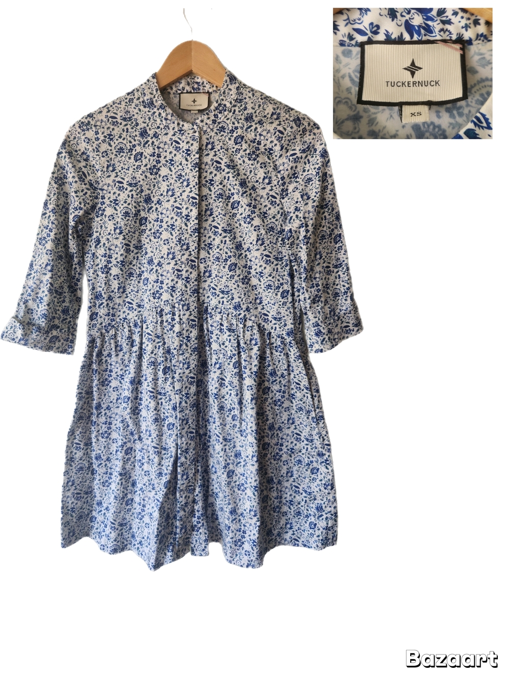 Tuckernuck White and Blue Floral Cotton Dress